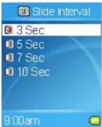 Slide Interval 3 Sec 5 Sec 7 Sec 10 Sec 9:00am