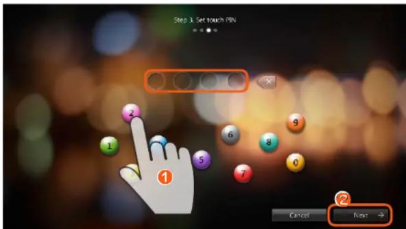 Step 3. Set touch PIN Cancel Next →