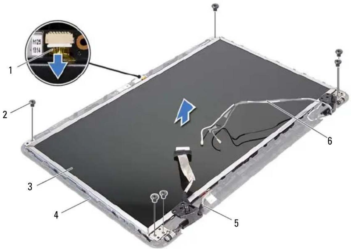 DELL Inspiron 15-N5050 - Removing the Display Panel - 1