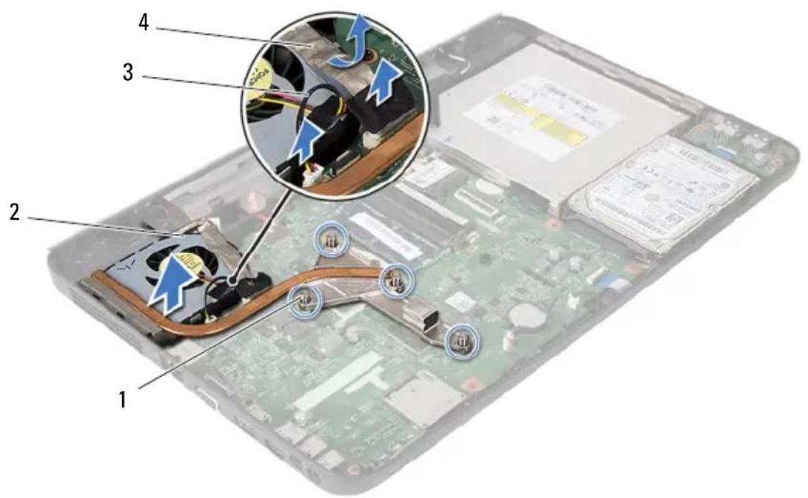 DELL Inspiron 15-N5050 - Removing the Thermal Cooling Assembly - 1