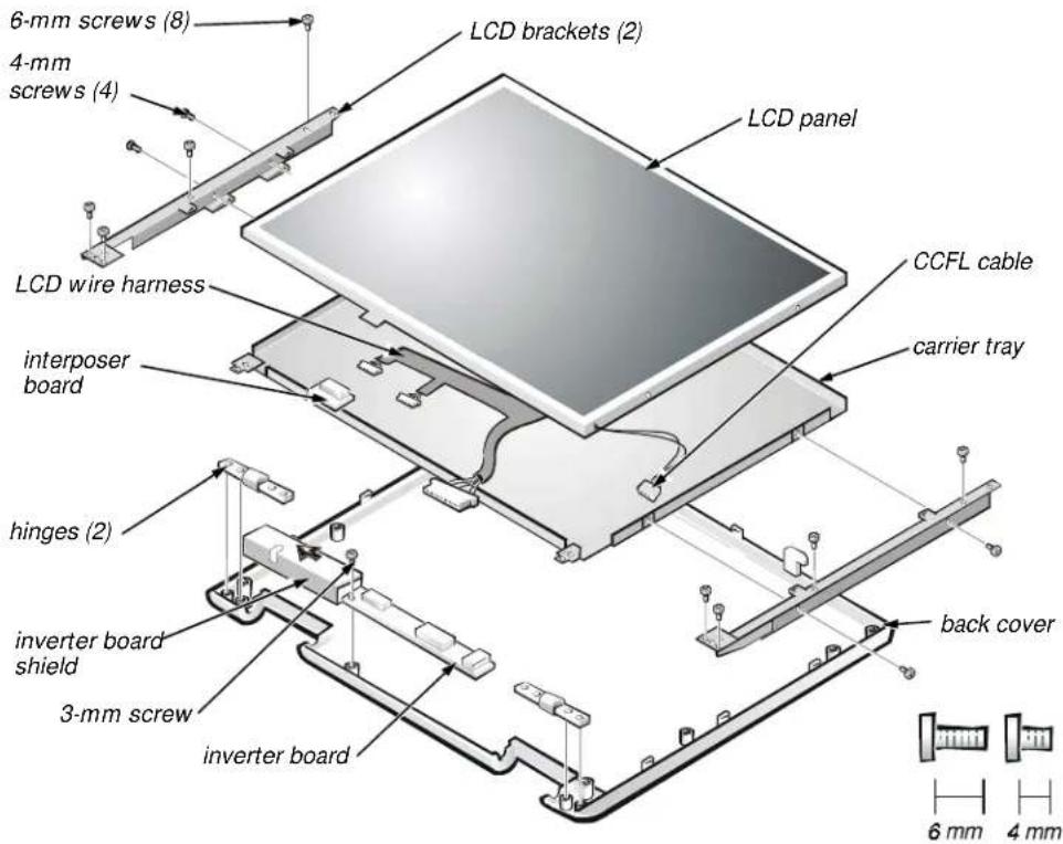 DELL Inspiron 7000 - 14.1-Inch LCD Panel, Brackets, and Carrier Tray - 1