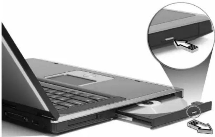 ACER Aspire 2010 - Ejecting the optical disc - 1
