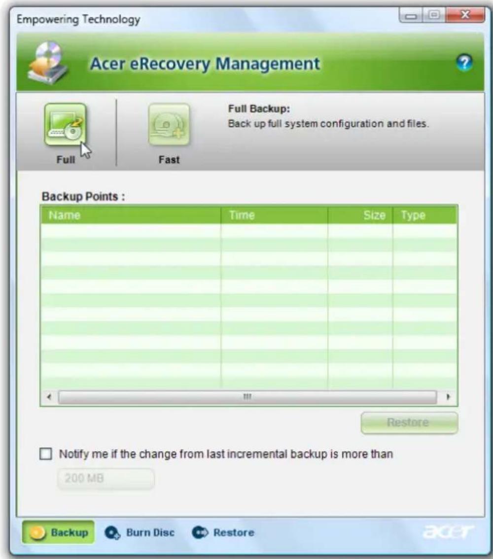 ACER Aspire 2920 - Acer eRecovery Management - 2