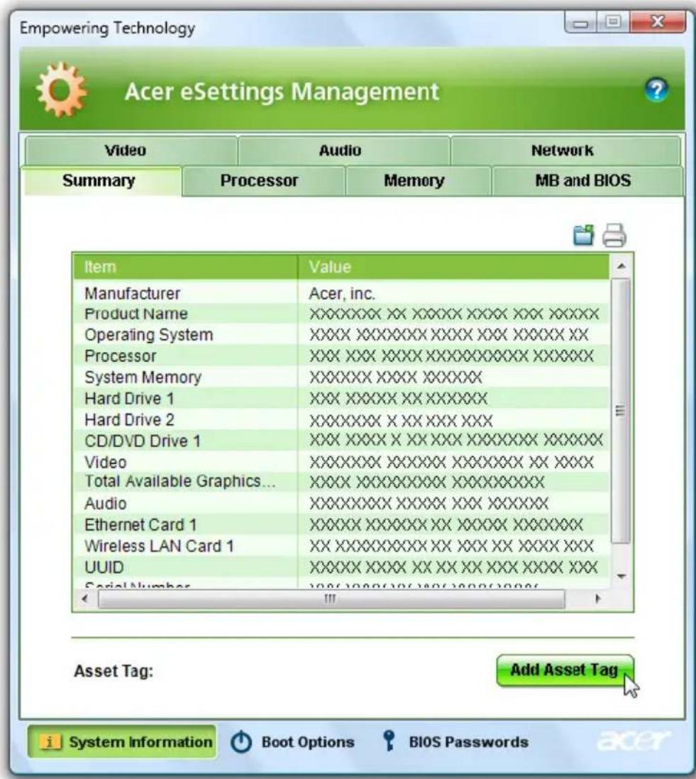 ACER Aspire 2920 - Acer eSettings Management - 2