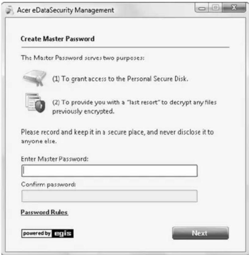 ACER Aspire 5535 - Acer eDataSecurity Management (only for certain models) - 2