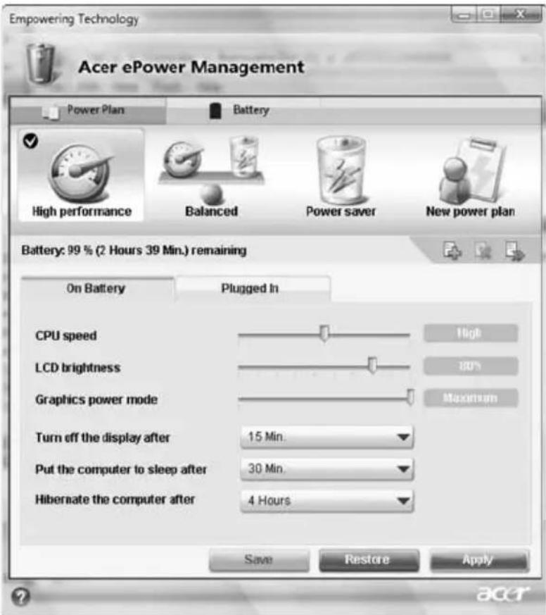 ACER Aspire 5535 - Battery status - 1