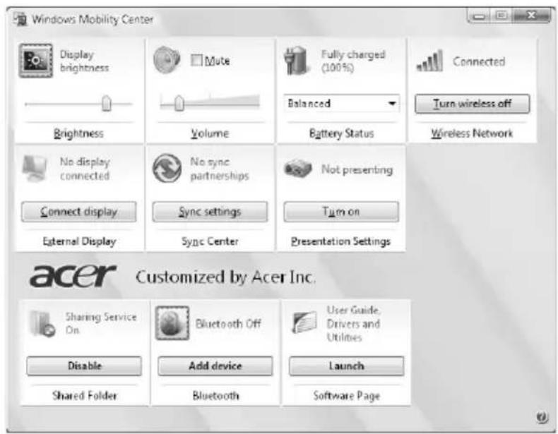 ACER Aspire 5535 - Windows Mobility Center - 1