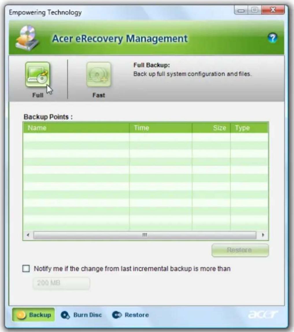 ACER Aspire 7520G - Acer eRecovery Management - 2