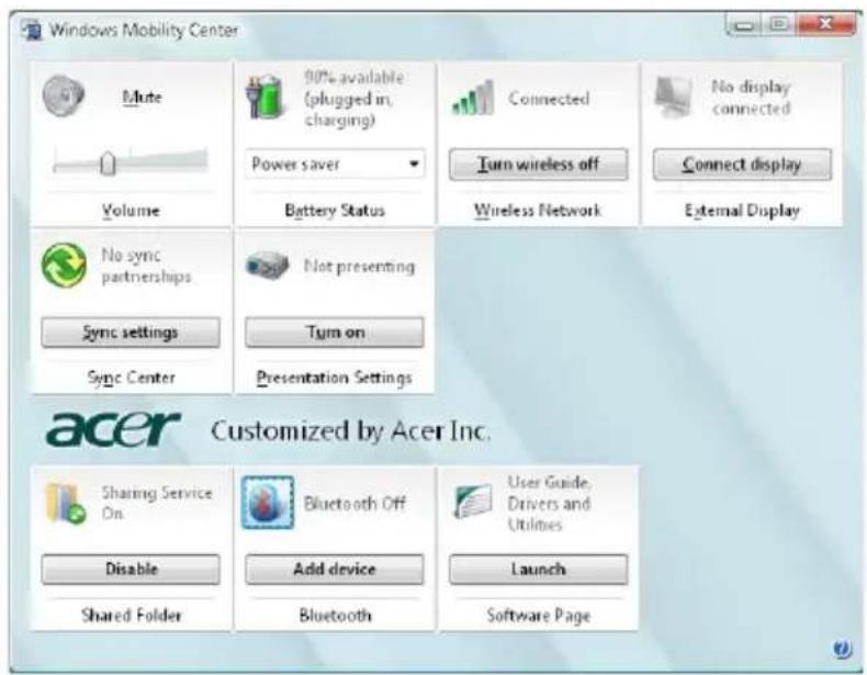 ACER Aspire 7520G - Windows Mobility Center - 1