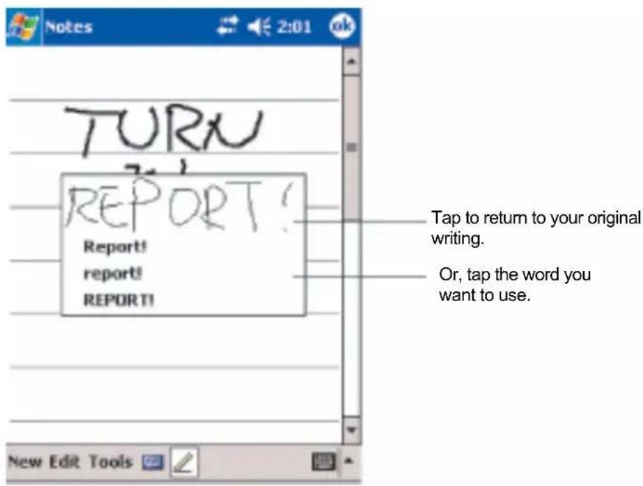 TURN REPORT! Report! report! REPORT! Tap to return to your original writing. Or, tap the word you want to use. New Edit Tools