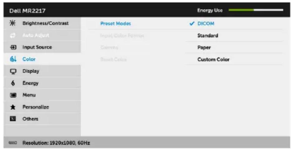 DELL MR2217 - Preset Modes - 1
