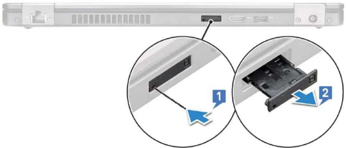 DELL Latitude 5491 - Removing the Subscriber Identification Module card - 2