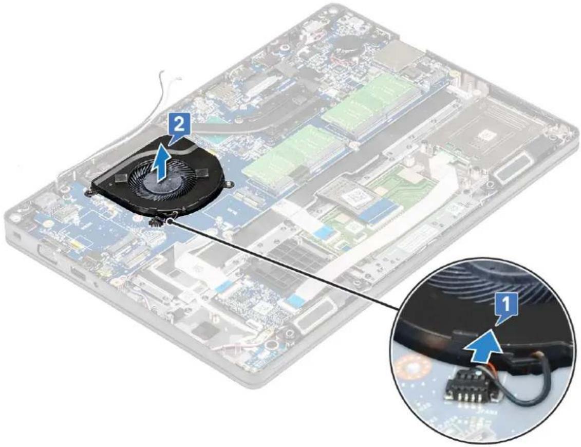 DELL Latitude 5491 - Removing the system fan - 2