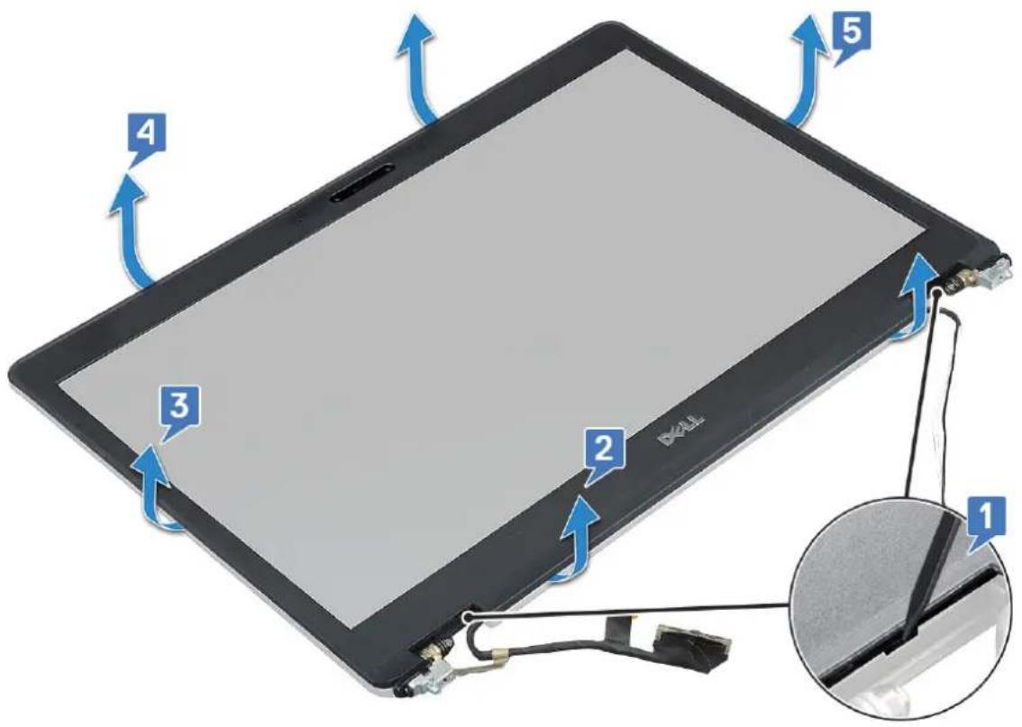 DELL Latitude 5491 - Removing display bezel - 3