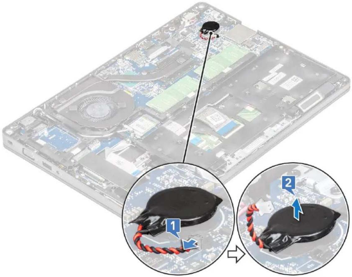 DELL Latitude 5491 - Removing the coin cell battery - 1
