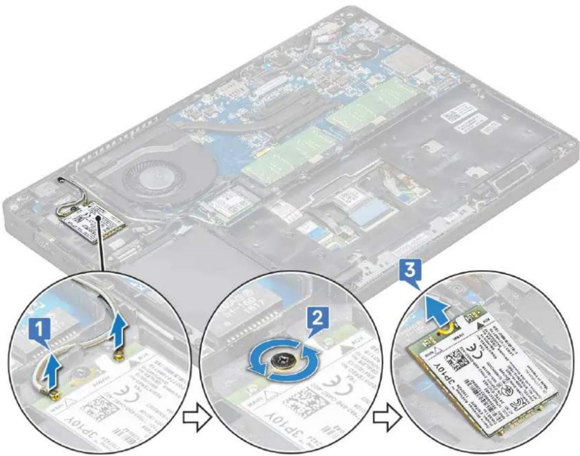 DELL Latitude 5491 - Removing the WWAN card - 1