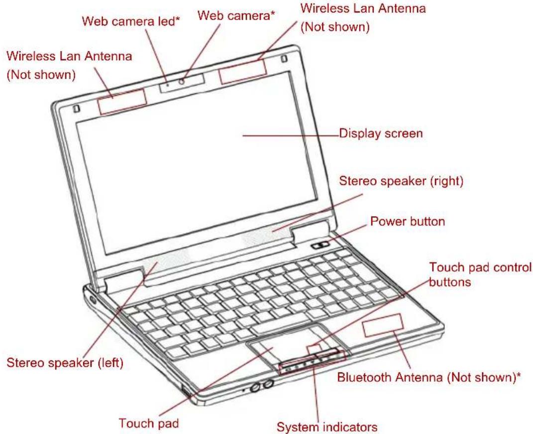 TOSHIBA Mini NB100 - Front with the display open - 1
