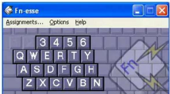 Fn-esse Assignments... Options Help 3 4 5 6 Q W E R T Y A S D F G H Z X C V B N