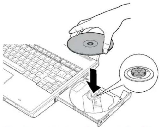 TOSHIBA Portege M400 - Inserting a compact disc - 3
