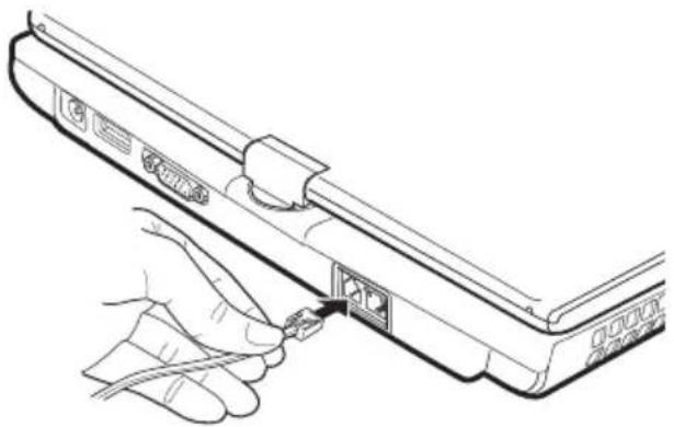 TOSHIBA Portege M400 - Connecting the modem to a telephone line - 1