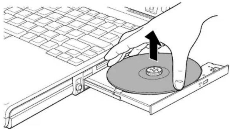 TOSHIBA Portege R400 - Removing discs - 3