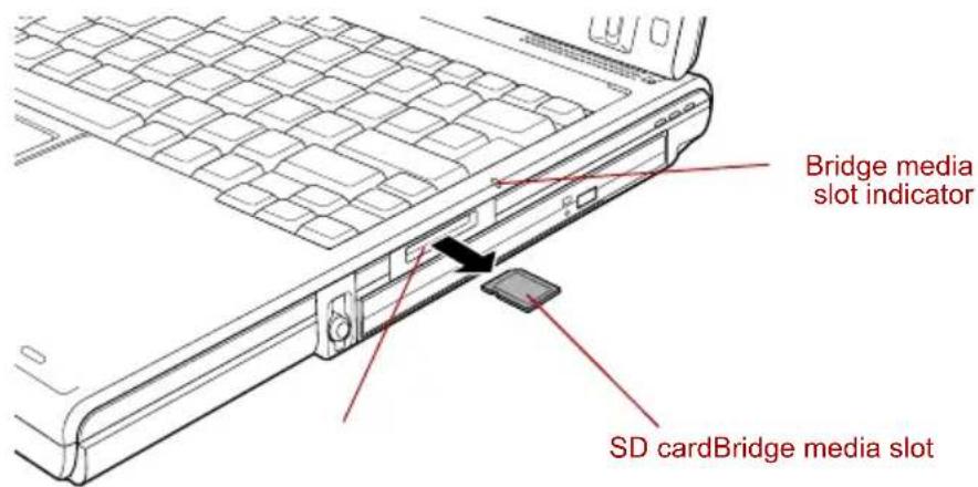 TOSHIBA Portege R400 - Removing an SD card - 1