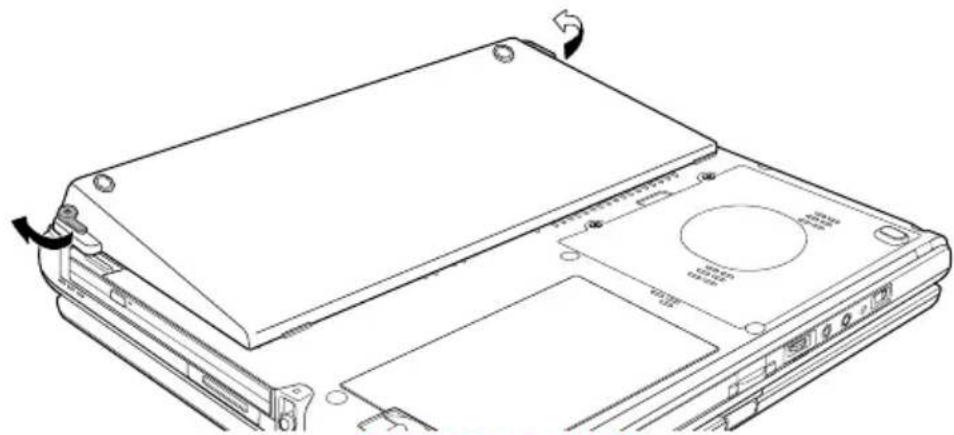 TOSHIBA Portege R400 - Disconnecting the Slice Expansion Battery - 1