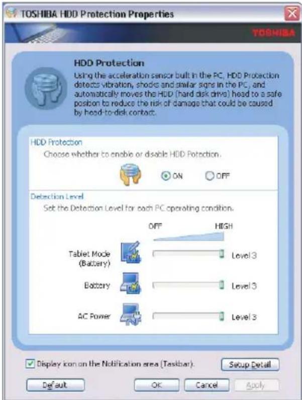 TOSHIBA Portege R400 - TOSHIBA HDD Protection Properties - 1