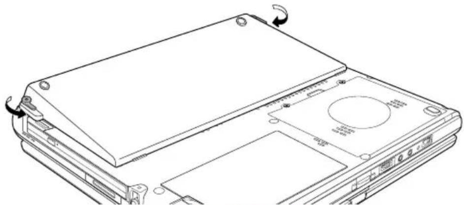 TOSHIBA Portege R400 - Connecting the Slice Expansion Battery - 3
