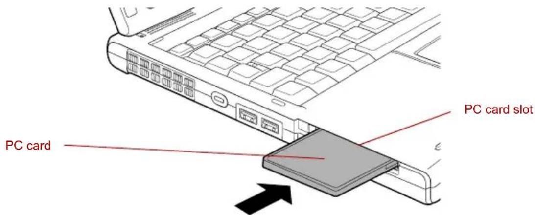 TOSHIBA Portege R400 - Inserting a PC card - 2