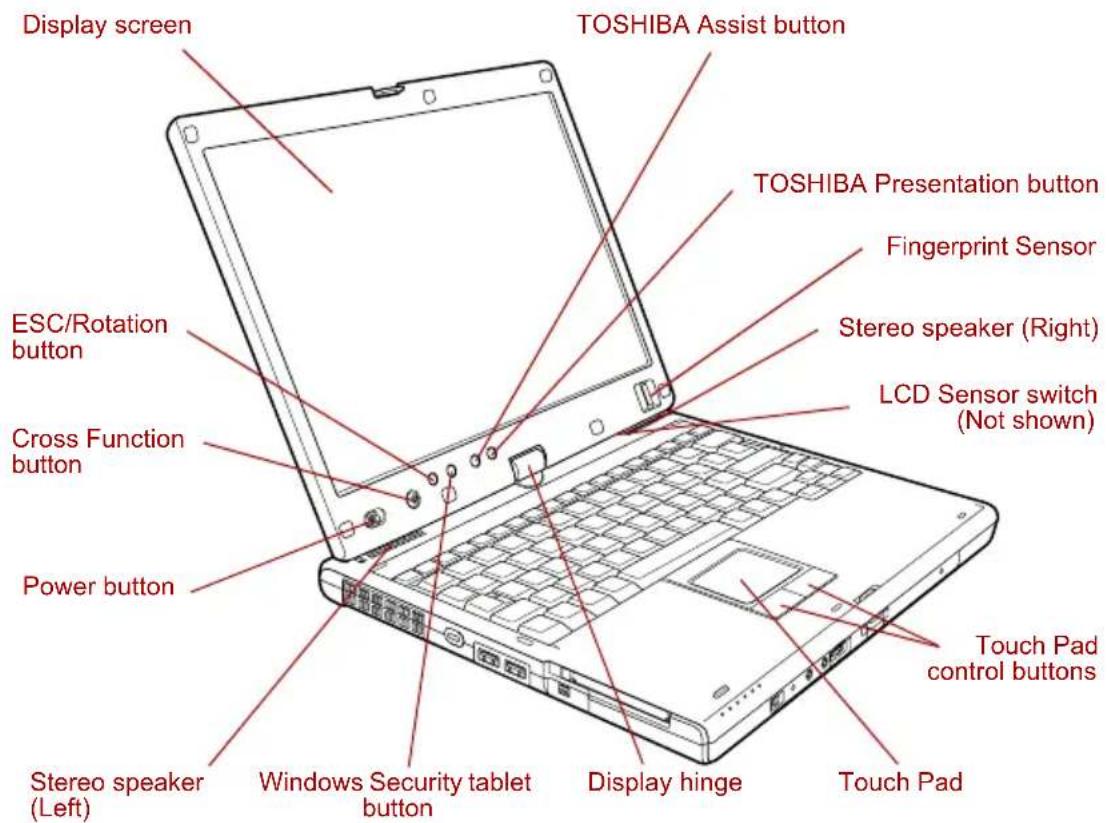 TOSHIBA Portege R400 - Front with the display open - 1