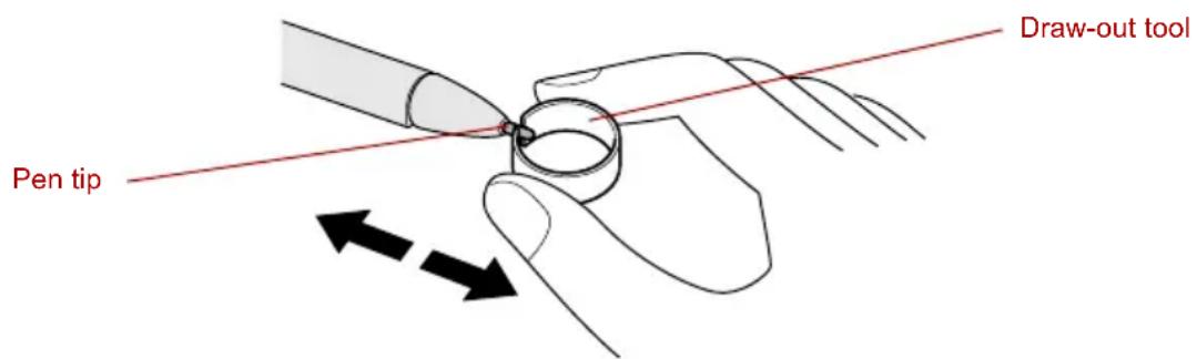 TOSHIBA Portege R400 - Replacing the pen tip - 1