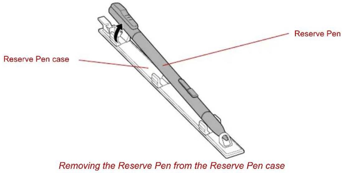 TOSHIBA Portege R400 - Removing the Reserve Pen from the Reserve Pen case - 1