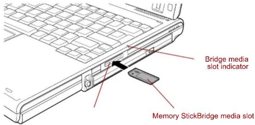 TOSHIBA Portege R400 - Inserting a Memory Stick - 1