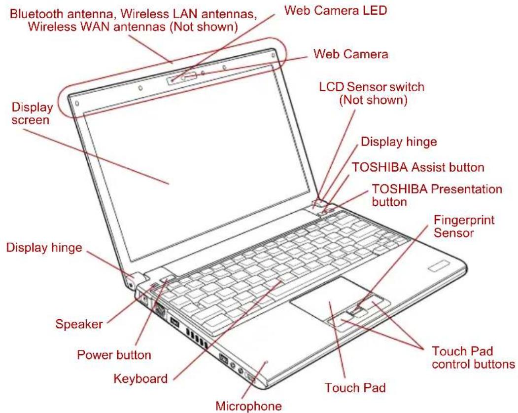 TOSHIBA Portege A600 - Front with the display open - 2