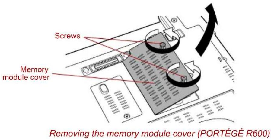 TOSHIBA Portege A600 - Installing a memory module - 2