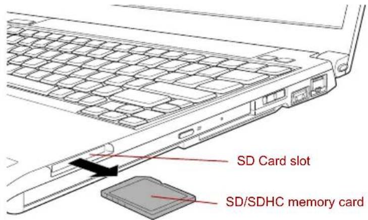 TOSHIBA Portege A600 - Removing an SD/SDHC memory card - 1
