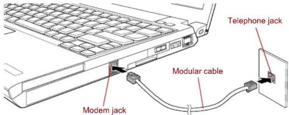 TOSHIBA Portege A600 - Connecting the modular cable - 2
