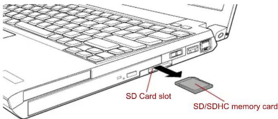 TOSHIBA Portege A600 - Removing an SD/SDHC memory card - 2