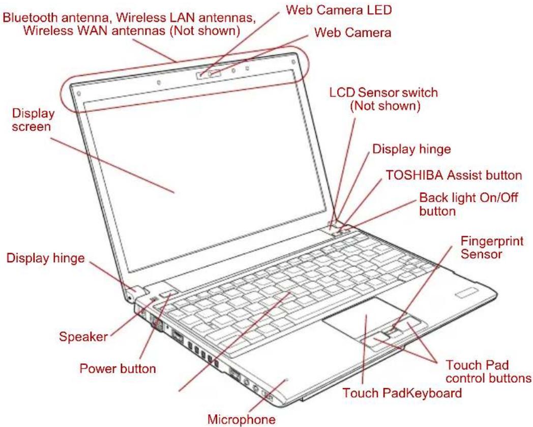TOSHIBA Portege A600 - Front with the display open - 1