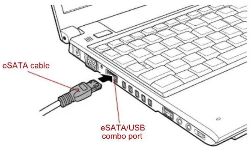 TOSHIBA Portege A600 - Connecting the eSATA device - 2