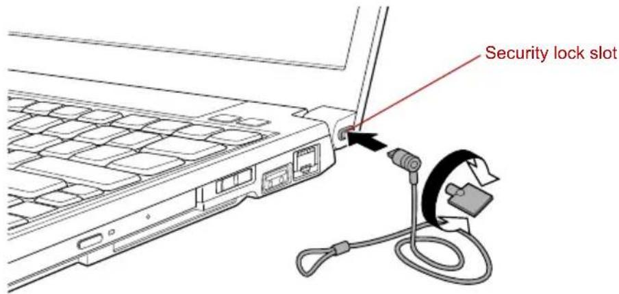 TOSHIBA Portege A600 - Connecting the security lock - 1