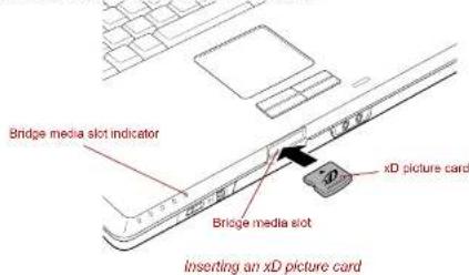 TOSHIBA Qosmio F20 - Inserting an xD picture card - 1