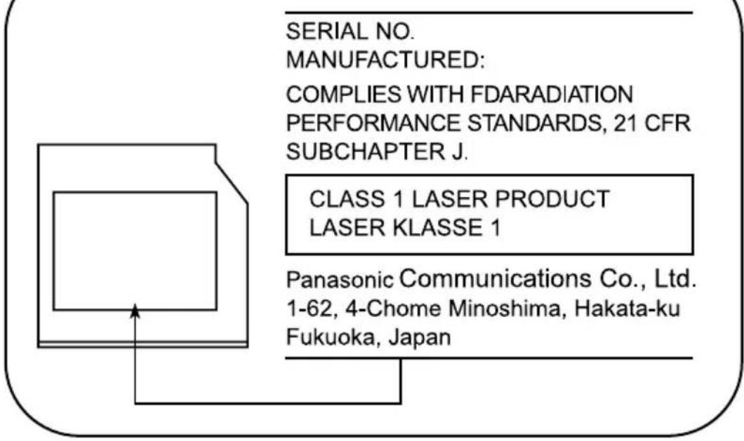 TOSHIBA Qosmio F20 - Location of the required label - 1