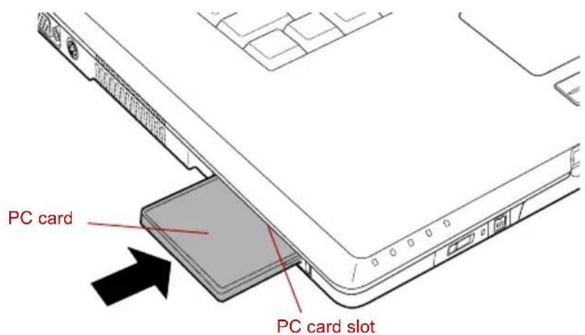 TOSHIBA Qosmio F20 - Inserting a PC card - 2