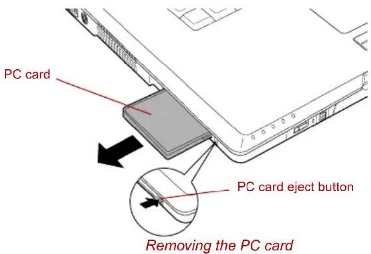 TOSHIBA Qosmio F20 - Removing a PC card - 2