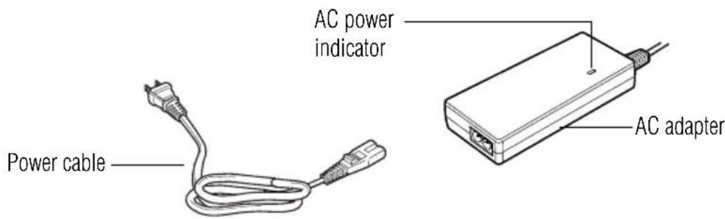 TOSHIBA Satellite 1110 - Connecting the AC adapter - 1