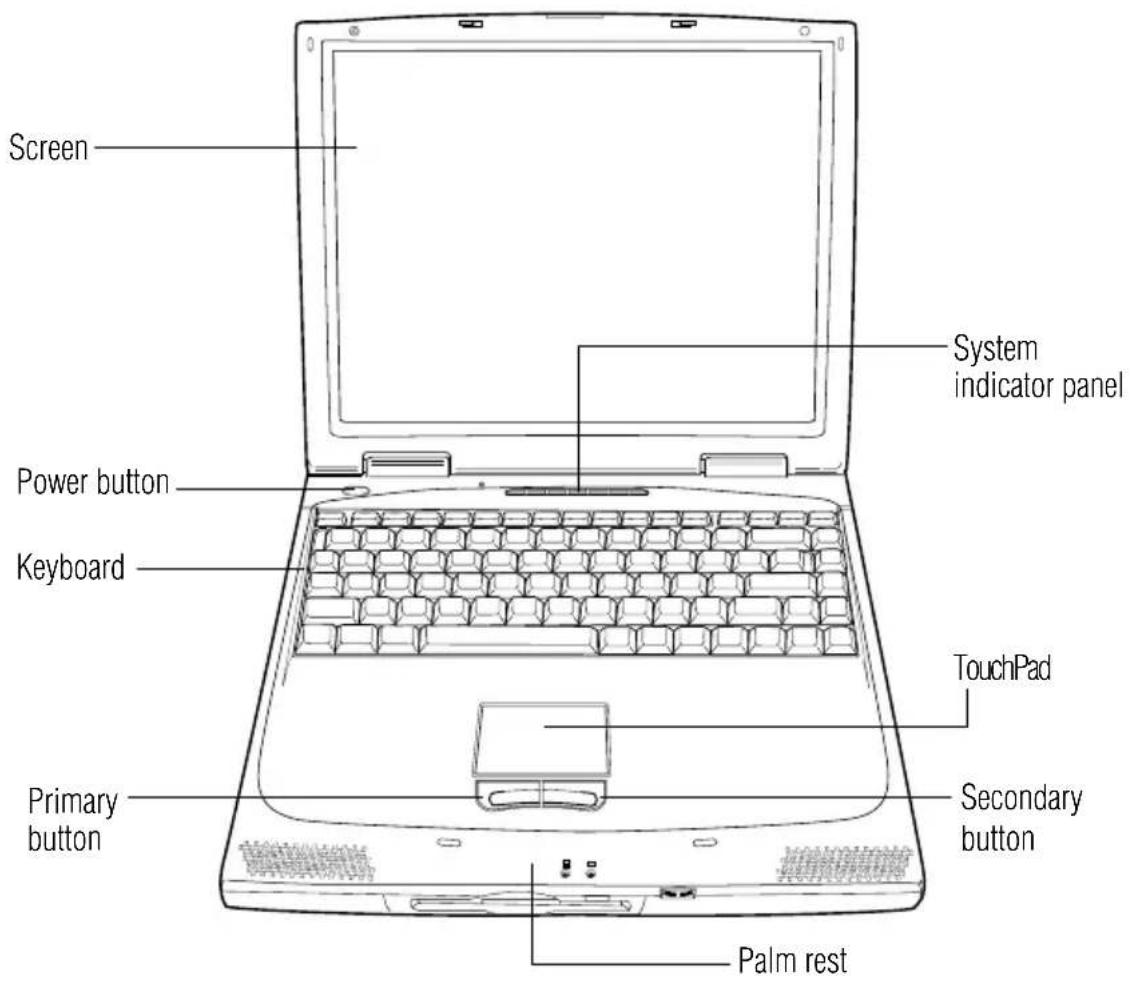 TOSHIBA Satellite 1110 - Front with the display open - 1