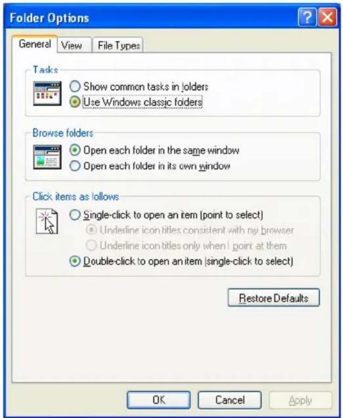 TOSHIBA Satellite 1110 - Select the Tools menu, then click Folder Options. - 1
