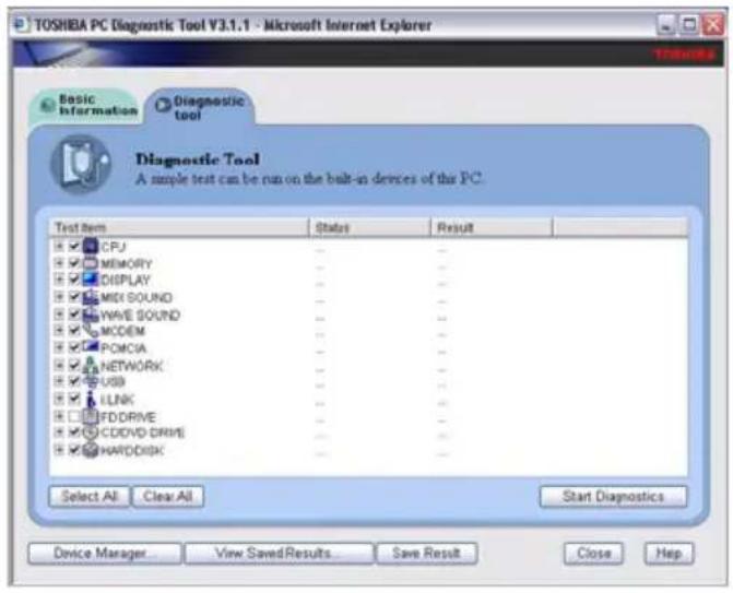 TOSHIBA Satellite A105 - PC Diagnostic Tool Utility - 1